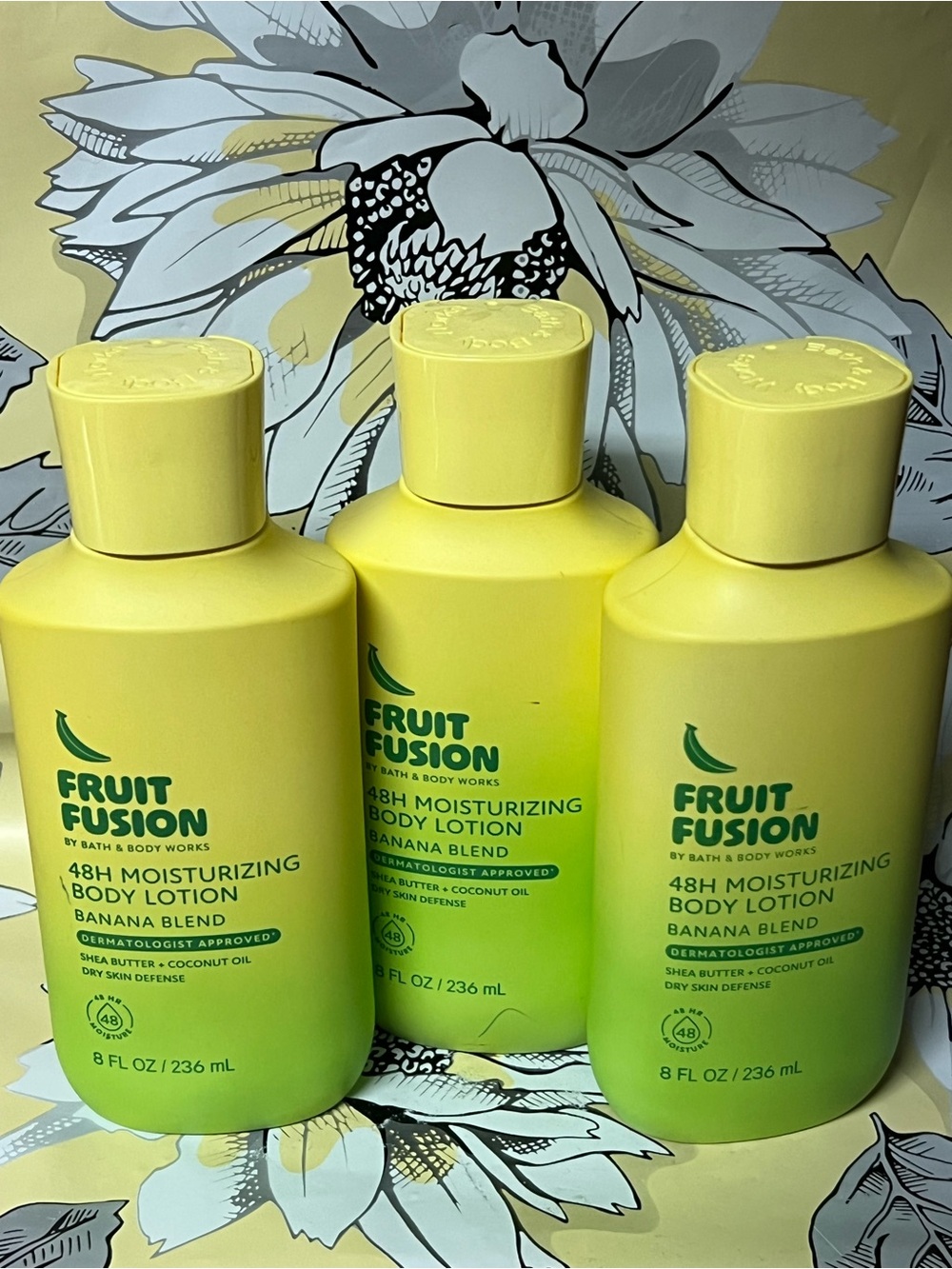 3-PACK Bath & Body Works Fruit Fusion Banana Blend Moisturizing Body Lotion